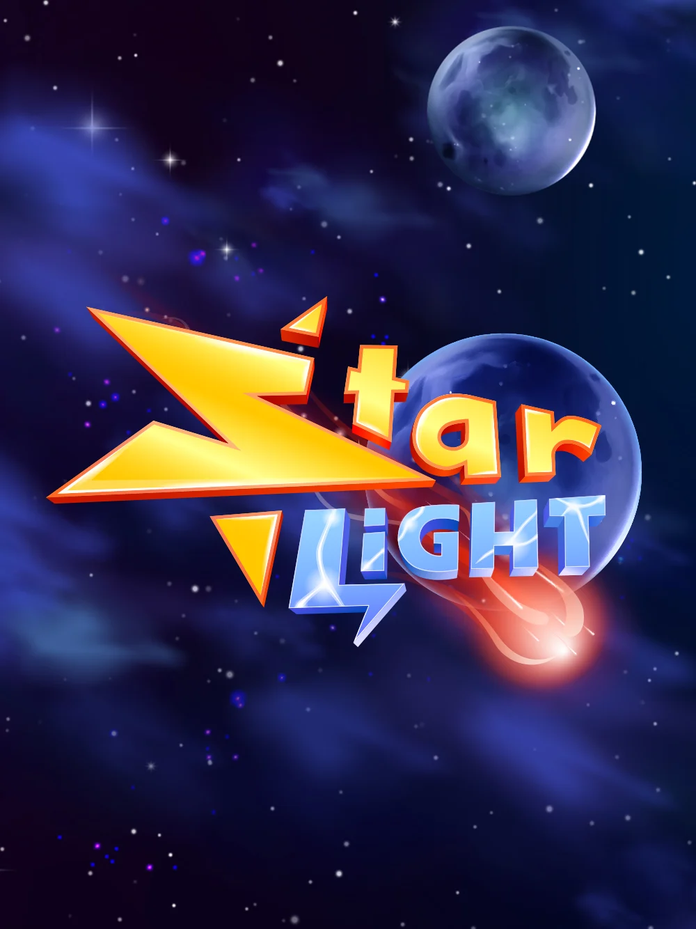 Juego con inspiración espacial, brillo elegante y fondo oscuro